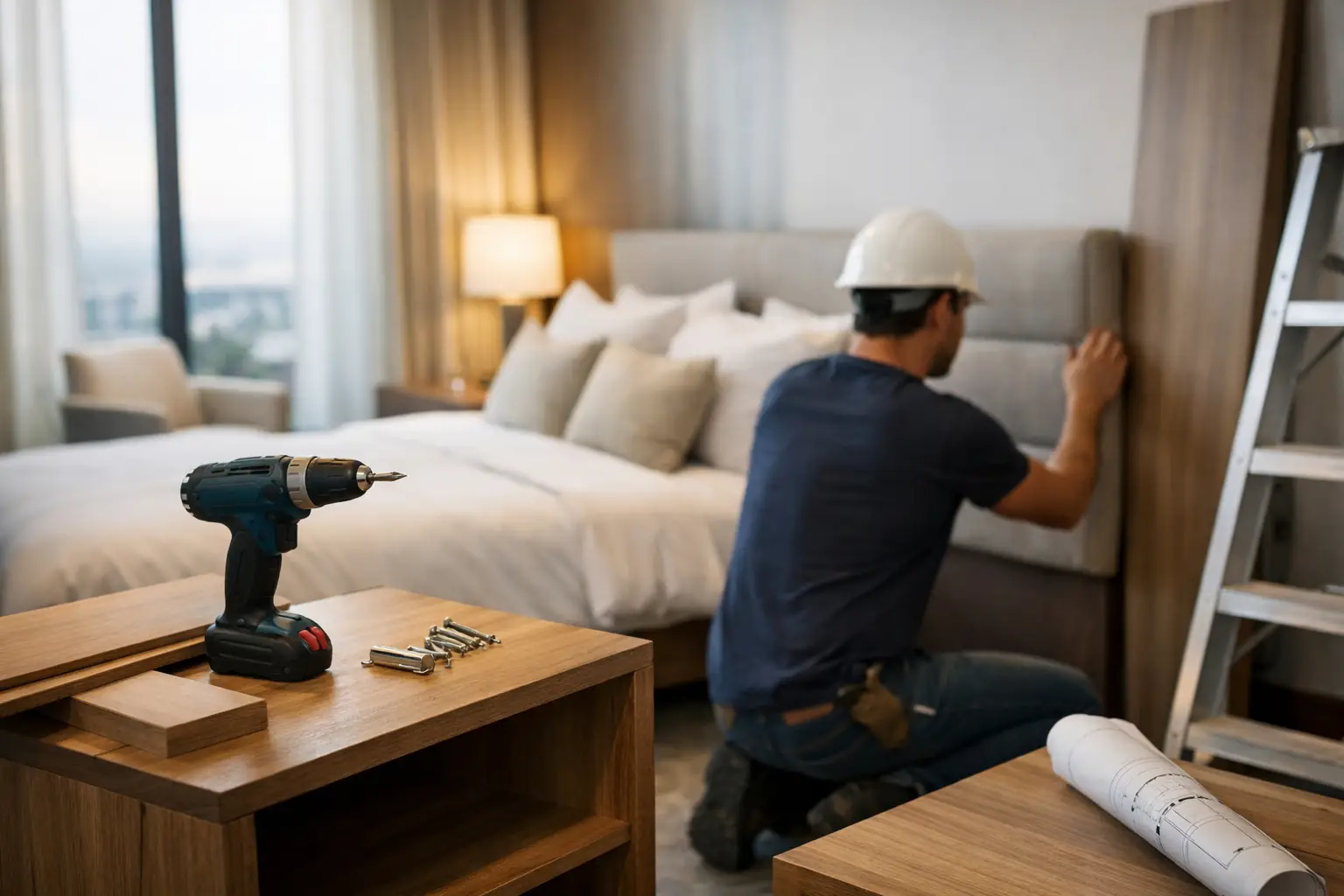 Mobiliario para hoteles que responde en obra